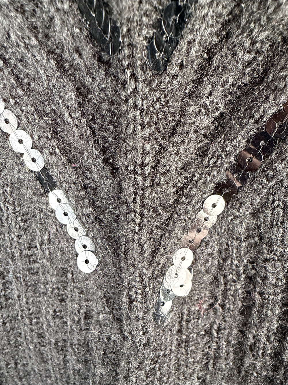 12th Heart Black Sequin Knit Sweater Festive 80s vibes Size L - Picture 6 of 7